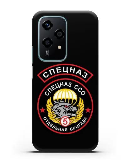 Чехол с изображением волка и надписью Спецназ ССО 5 ОБрСпН силиконовый для Honor 200 Lite