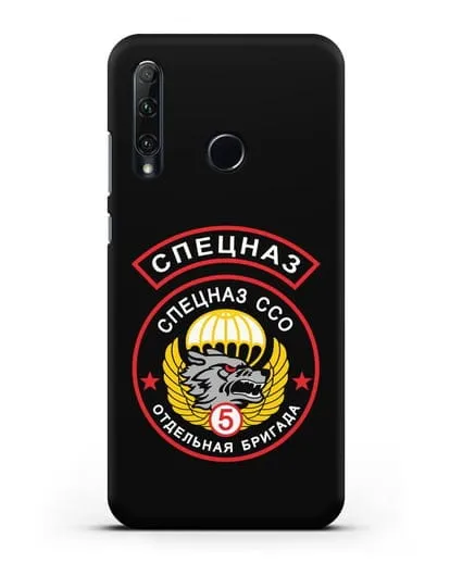 Чехол с изображением волка и надписью Спецназ ССО 5 ОБрСпН силиконовый для Honor 20e