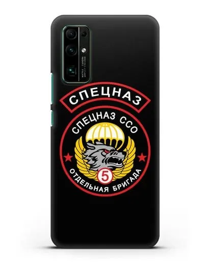 Чехол с изображением волка и надписью Спецназ ССО 5 ОБрСпН силиконовый для Honor 30