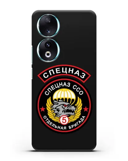 Чехол с изображением волка и надписью Спецназ ССО 5 ОБрСпН силиконовый для Honor 90