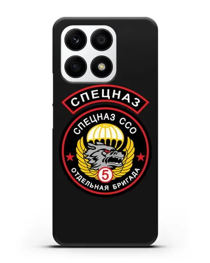 Чехол с изображением волка и надписью Спецназ ССО 5 ОБрСпН силиконовый для Honor X8a