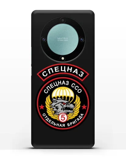 Чехол с изображением волка и надписью Спецназ ССО 5 ОБрСпН силиконовый для Honor X9a