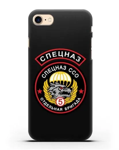Чехол с изображением волка и надписью Спецназ ССО 5 ОБрСпН силиконовый для iPhone 8