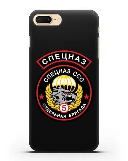 Чехол с изображением волка и надписью Спецназ ССО 5 ОБрСпН силиконовый для iPhone 7 Plus