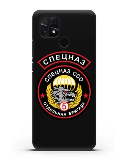 Чехол с изображением волка и надписью Спецназ ССО 5 ОБрСпН силиконовый для Xiaomi Poco C40