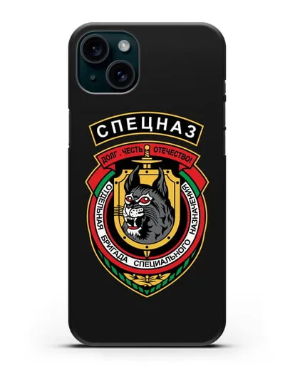 Чехол с эмблемой 3-я ОБрСпН ВВ МВД РБ силиконовый для iPhone 15 Plus