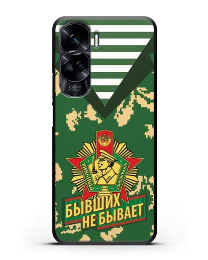 Чехол Камуфляж, тельняшка со знаком Отличник погранвойск силиконовый для Honor 90 Lite