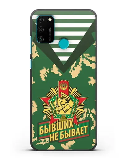 Чехол Камуфляж, тельняшка со знаком Отличник погранвойск силиконовый для Honor 9A