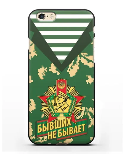 Чехол Камуфляж, тельняшка со знаком Отличник погранвойск силиконовый для iPhone 6s