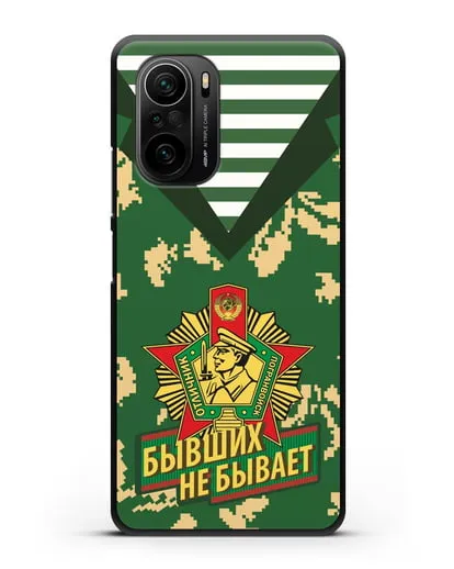 Чехол Камуфляж, тельняшка со знаком Отличник погранвойск силиконовый для Xiaomi Poco F3