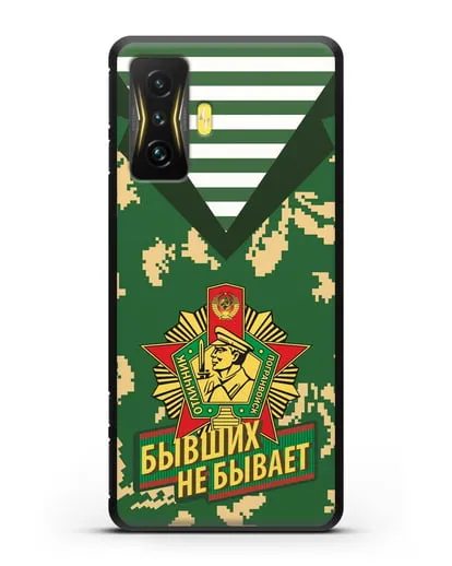 Чехол Камуфляж, тельняшка со знаком Отличник погранвойск силиконовый для Xiaomi Poco F4 GT