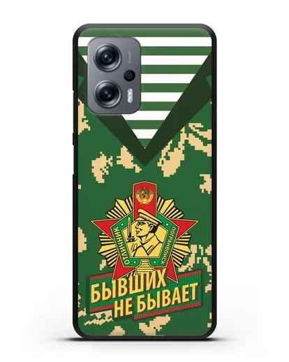 Чехол Камуфляж, тельняшка со знаком Отличник погранвойск силиконовый для Xiaomi Poco X4 GT