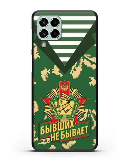 Чехол Камуфляж, тельняшка со знаком Отличник погранвойск силиконовый для Samsung Galaxy M53 [SM-M536]