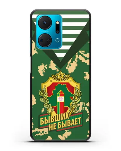 Чехол Камуфляж, тельняшка с гербом Пограничных войск РБ силиконовый для Honor X7a Plus