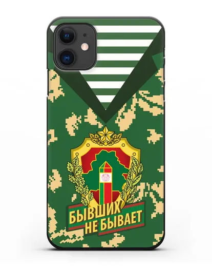 Чехол Камуфляж, тельняшка с гербом Пограничных войск РБ силиконовый для iPhone 11