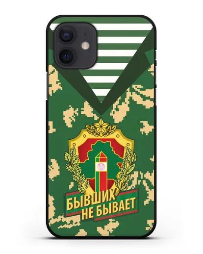 Чехол Камуфляж, тельняшка с гербом Пограничных войск РБ силиконовый для iPhone 12
