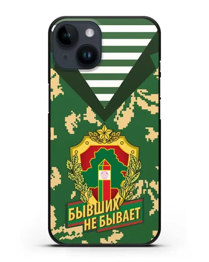 Чехол Камуфляж, тельняшка с гербом Пограничных войск РБ силиконовый для iPhone 14
