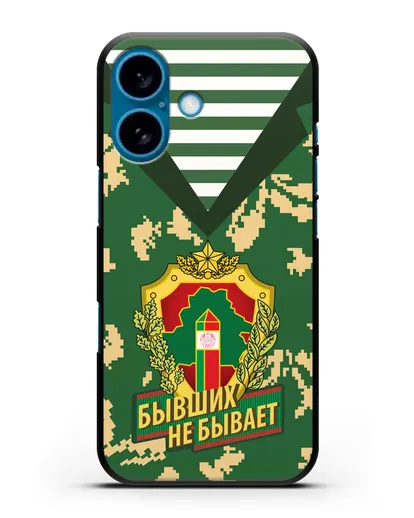 Чехол Камуфляж, тельняшка с гербом Пограничных войск РБ силиконовый для iPhone 16