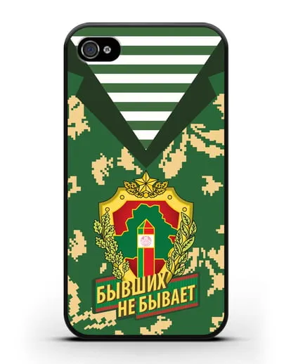 Чехол Камуфляж, тельняшка с гербом Пограничных войск РБ силиконовый для iPhone 4/4s