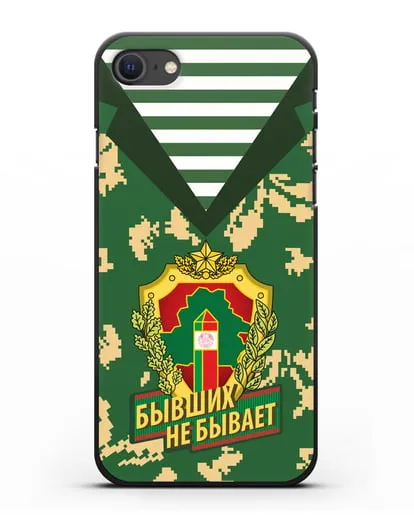 Чехол Камуфляж, тельняшка с гербом Пограничных войск РБ силиконовый для iPhone SE 2020