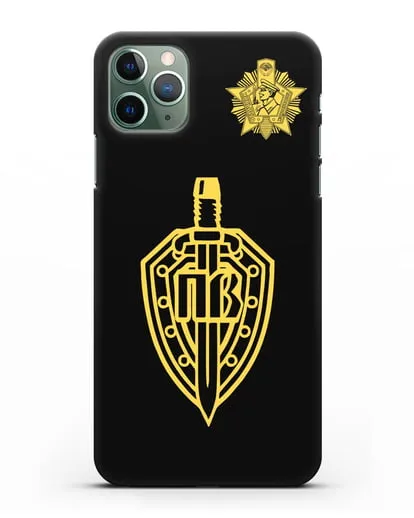 Чехол с гербом Пограничных войск и знаком Отличник погранвойск силиконовый для iPhone 11 Pro