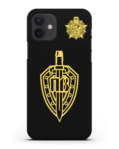 Чехол с гербом Пограничных войск и знаком Отличник погранвойск силиконовый для iPhone 12