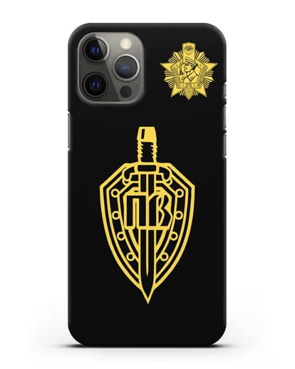 Чехол с гербом Пограничных войск и знаком Отличник погранвойск силиконовый для iPhone 12 Pro Max