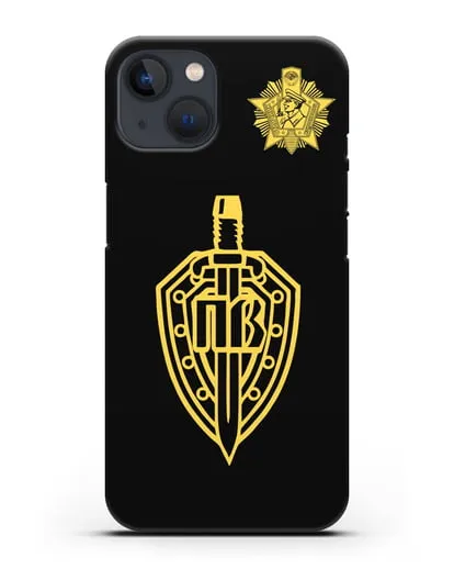 Чехол с гербом Пограничных войск и знаком Отличник погранвойск силиконовый для iPhone 13