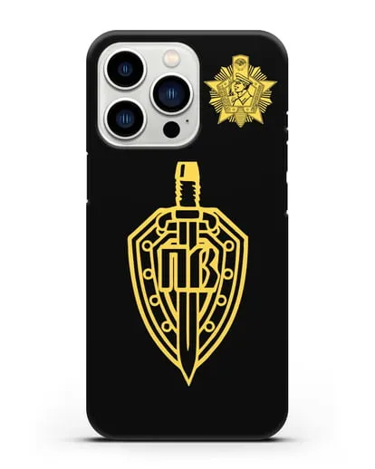 Чехол с гербом Пограничных войск и знаком Отличник погранвойск силиконовый для iPhone 13 Pro