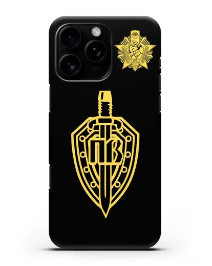 Чехол с гербом Пограничных войск и знаком Отличник погранвойск силиконовый для iPhone 16 Pro Max