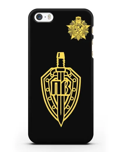 Чехол с гербом Пограничных войск и знаком Отличник погранвойск силиконовый для iPhone 5/5s/SE