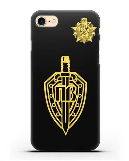 Чехол с гербом Пограничных войск и знаком Отличник погранвойск силиконовый для iPhone 7