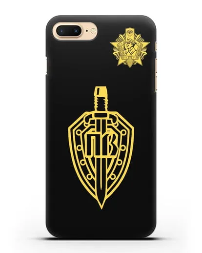 Чехол с гербом Пограничных войск и знаком Отличник погранвойск силиконовый для iPhone 7 Plus