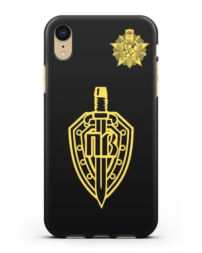 Чехол с гербом Пограничных войск и знаком Отличник погранвойск силиконовый для iPhone XR