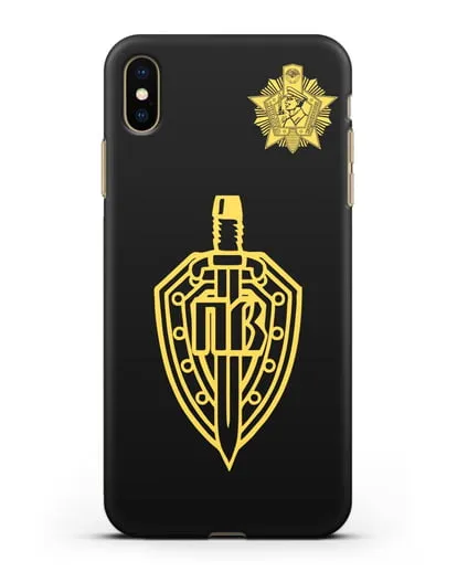 Чехол с гербом Пограничных войск и знаком Отличник погранвойск силиконовый для iPhone XS Max
