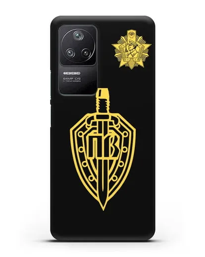 Чехол с гербом Пограничных войск и знаком Отличник погранвойск силиконовый для Xiaomi Poco F4