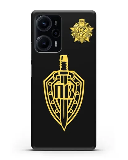 Чехол с гербом Пограничных войск и знаком Отличник погранвойск силиконовый для Xiaomi Poco F5