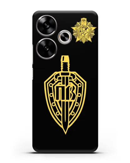 Чехол с гербом Пограничных войск и знаком Отличник погранвойск силиконовый для Xiaomi Poco F6