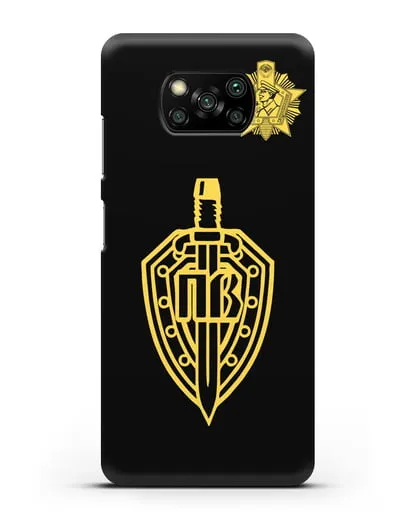 Чехол с гербом Пограничных войск и знаком Отличник погранвойск силиконовый для Xiaomi Poco X3