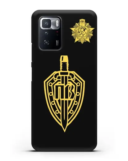 Чехол с гербом Пограничных войск и знаком Отличник погранвойск силиконовый для Xiaomi Poco X3 GT