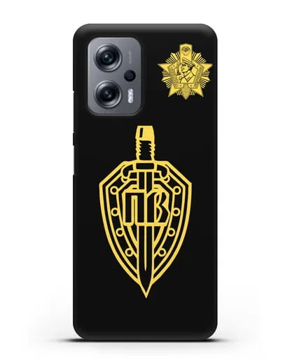 Чехол с гербом Пограничных войск и знаком Отличник погранвойск силиконовый для Xiaomi Poco X4 GT