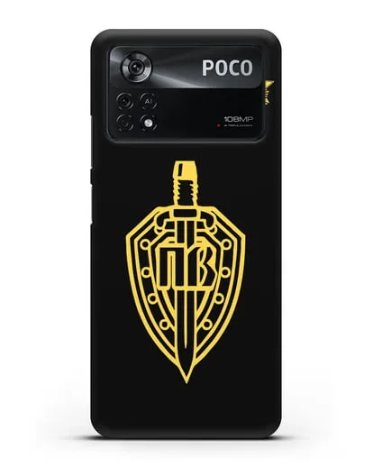 Чехол с гербом Пограничных войск и знаком Отличник погранвойск силиконовый для Xiaomi Poco X4 Pro