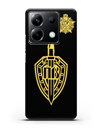 Чехол с гербом Пограничных войск и знаком Отличник погранвойск силиконовый для Xiaomi Poco X6