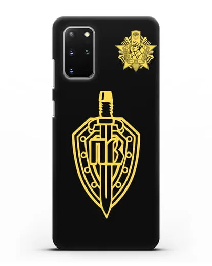 Чехол с гербом Пограничных войск и знаком Отличник погранвойск силиконовый для Samsung Galaxy S20 Plus [SM-G985F]