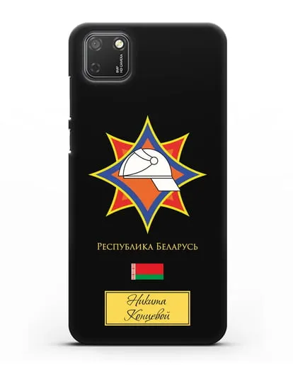 Именной чехол с эмблемой МЧС Республики Беларусь силиконовый для Honor 9S