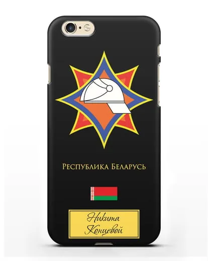 Именной чехол с эмблемой МЧС Республики Беларусь силиконовый для iPhone 6