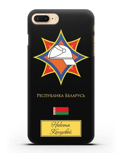 Именной чехол с эмблемой МЧС Республики Беларусь силиконовый для iPhone 8 Plus
