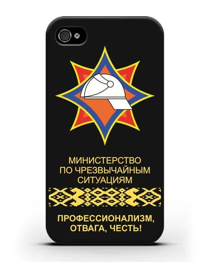 Чехол с эмблемой МЧС Республики Беларусь силиконовый для iPhone 4/4s