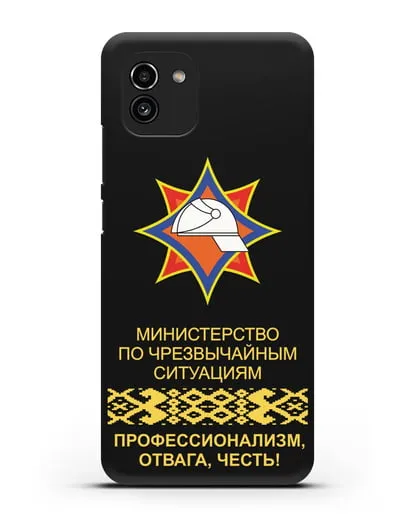 Чехол с эмблемой МЧС Республики Беларусь силиконовый для Samsung Galaxy A03 [SM-A035]