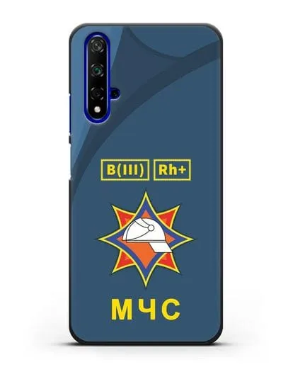 Чехол МЧС Республики Беларусь с группой крови силиконовый для Honor 20